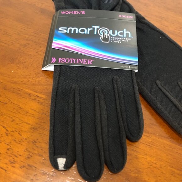 Isotoner Smartouch Women’s OS Black Gloves NWT - Picture 2 of 10